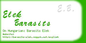 elek barasits business card